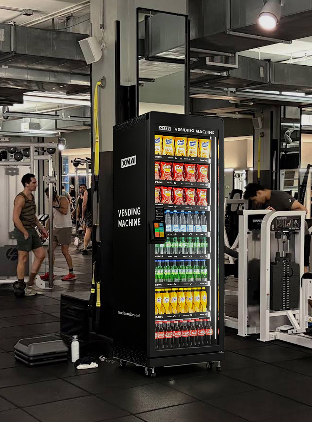 XMAI smart vending machine installed in a gym